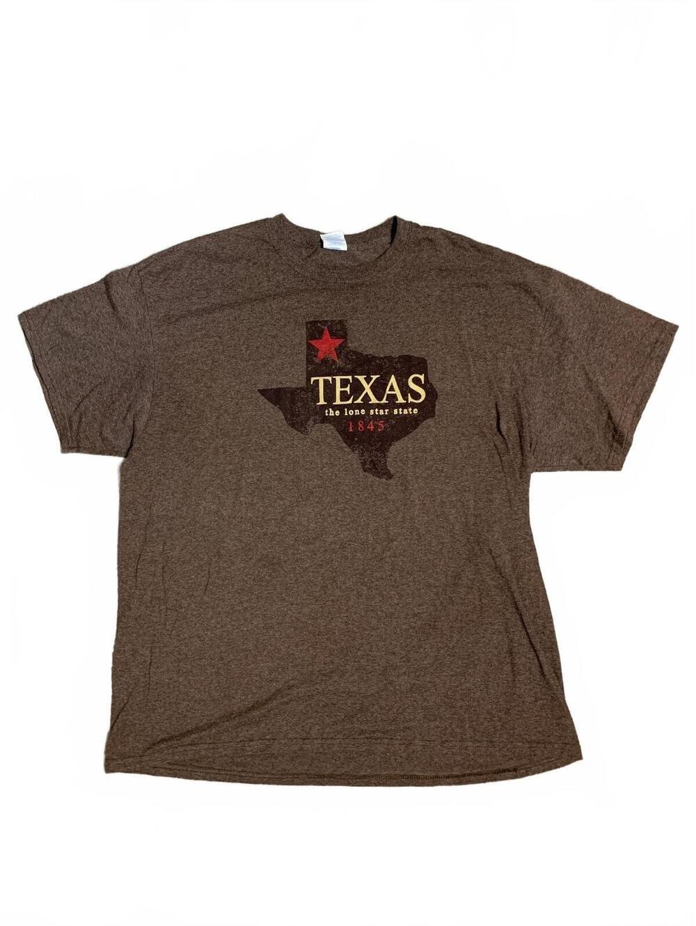 Vintage Style Texas The Lone Star State 1845 Graphic T-Shirt Heather Brown XL